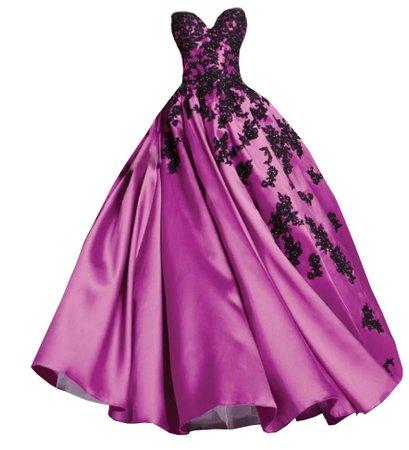 Dress Long pink black ball gown