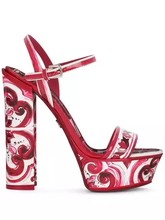 Dolce & Gabbana Maiolica-print platform sandals