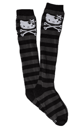 striped hello kitty socks
