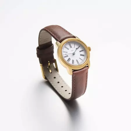 Harriet Watch in Gold with Brown Strap | Classic, small gold watch for women – March Hare