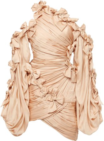 Sabotage Bow-Detailed Asymmetric Silk Mini Dress