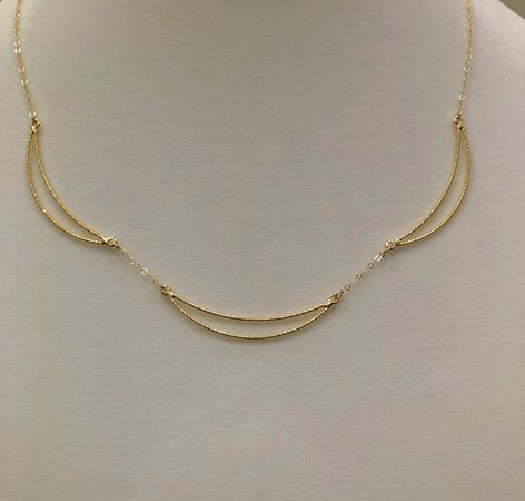 Gold Statement Necklace Simple Dainty Gold Filled Choker | Etsy