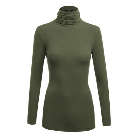Made by Johnny - MBJ WSK1030 Womens Long Sleeve Ribbed Turtleneck Pullover Sweater XXL OLIVE - Walmart.com - Walmart.com