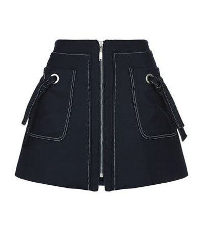 Navy Twill Miniskirt