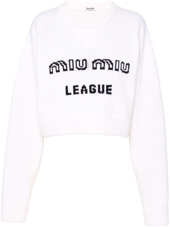 Miu Miu logo-intarsia cashmere jumper