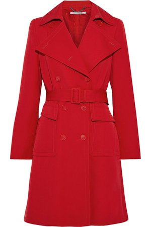 Red Erika wool-gabardine trench coat | Sale up to 70% off | THE OUTNET | STELLA McCARTNEY | THE OUTNET