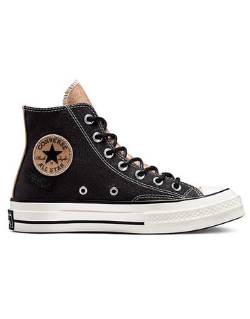 Converse Chuck 70 Hi glitter sneakers in black/gold | ASOS
