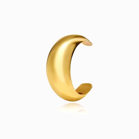 Thick Gold Cuff Earring | 18k Vermeil Gold Thick Plain Cuff Earring