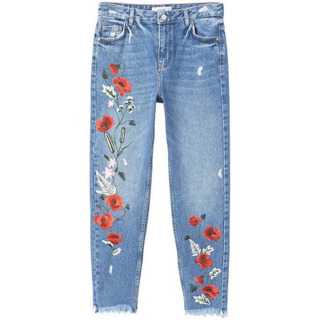floral jeans