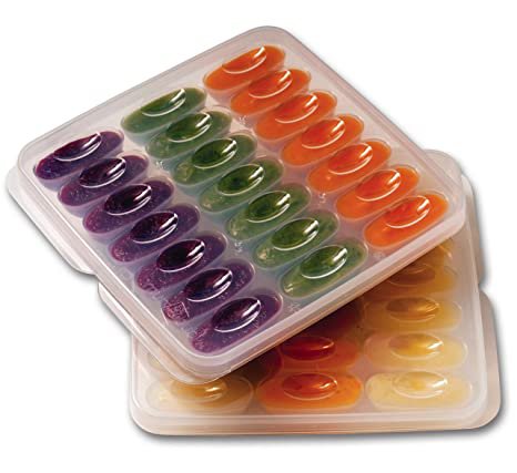 Amazon.com : Mumi&Bubi Solids Starter Kit, Two Reusable Baby Food Freezer Storage Trays - Perfect Container for Homemade Baby Food - Each Tray has 21 x 1 oz Cubes, 42 oz Total Capacity : Baby Food Storage Containers : Baby