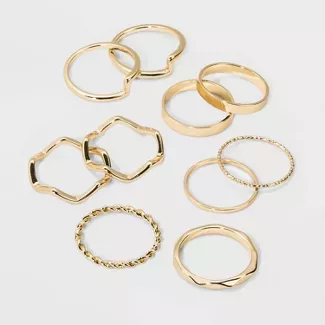 Casted Metal Multi Ring Set 10pc - Wild Fable™ Gold : Target