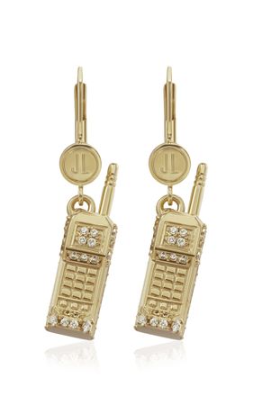 Call Me Brick Phone 14k Gold-Plated Earrings By Judith Leiber | Moda Operandi
