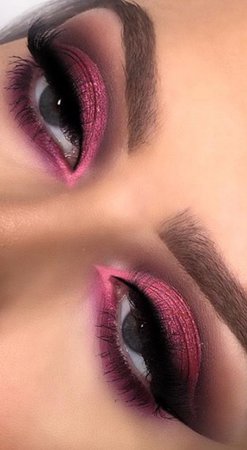 pink/black eye makeup