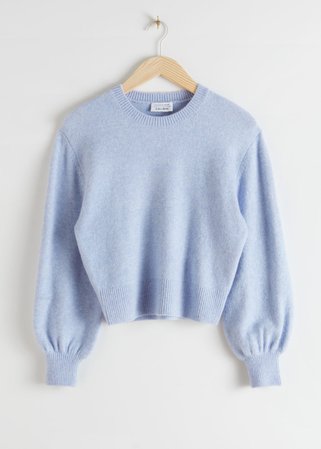 Cropped Sweater - Blue - Sweaters - & Other Stories