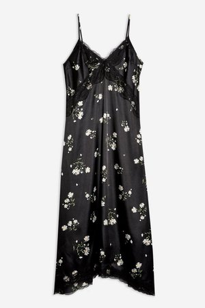 Daisy Lace Slip Dress Black | Topshop