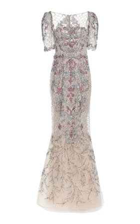 Marchesa, Beaded Embroidered Tulle Gown