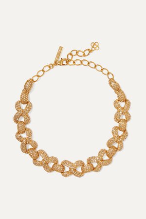 Oscar de la Renta | Gold-tone and crystal necklace | NET-A-PORTER.COM