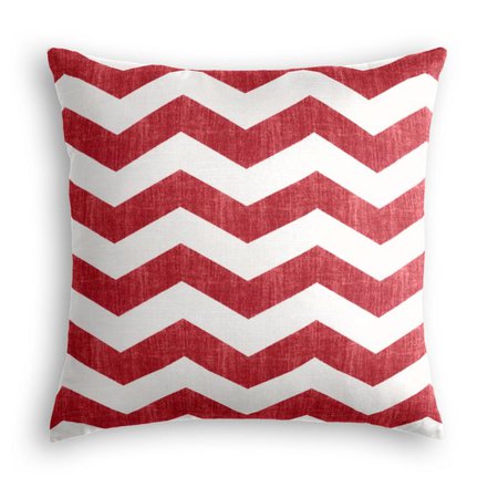 White & Red Chevron Pillow | Loom Decor