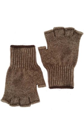 brown fingerless gloves