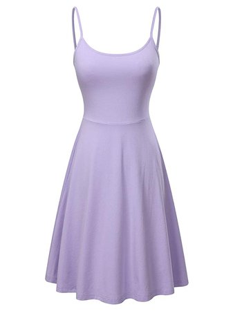 VETIOR Women's Sleeveless Adjustable Strappy Flared Midi Skater Dress (X-Large, Purple) at Amazon Women’s Clothing store