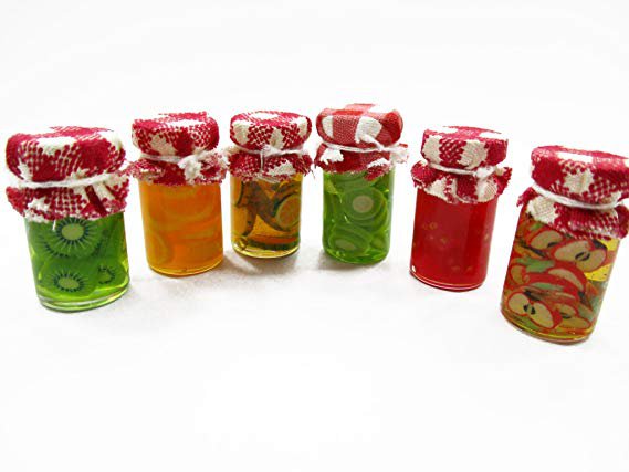 Amazon.com: Dollhouse Miniature 6 Glass Jars of Mixed Fruits Food 1:12 Preserved Fruit 13786: Toys & Games