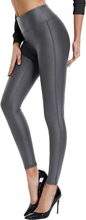 Kunifoy Womens Faux Leather Leggings Stretch High Waisted Pleather Pants at Amazon Women’s Clothing store