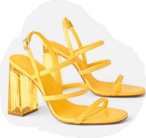 yellow block sandals