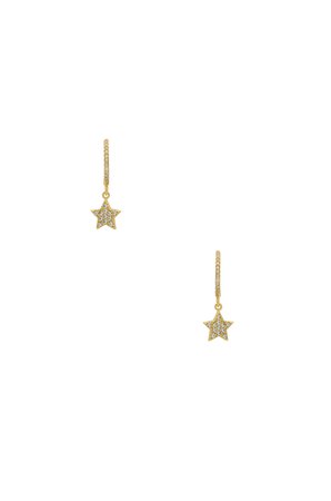 Hanging Pave Star Earrings