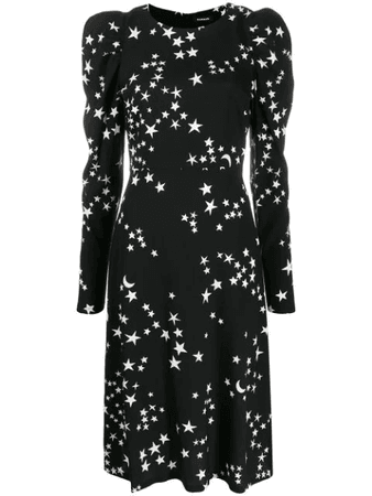 P.a.r.o.s.h. Star Print Long-sleeve Dress In Black | ModeSens