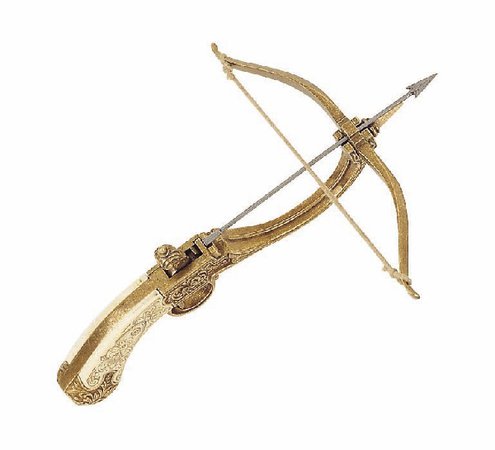 Medieval Crossbow Bow and Arrow Gold Royal