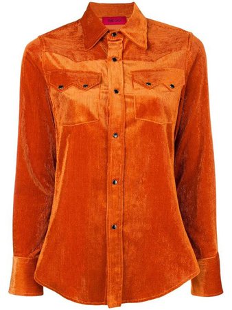 orange corduroy shirt