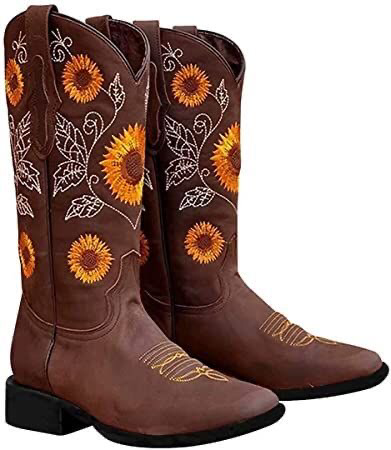 Sunflower Cowgirl Boots