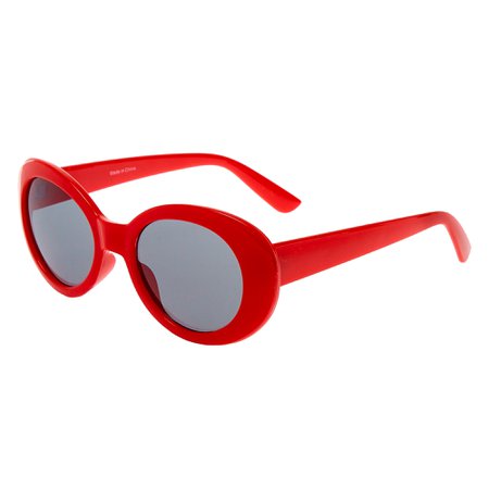 Round Mod Sunglasses - Red | Claire's US