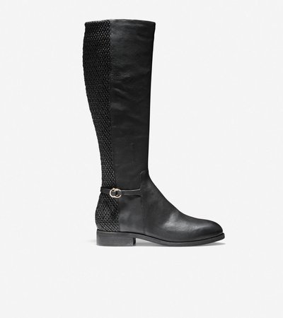 Women's Isabell Stretch Boot in Black Leather | Cole Haan US