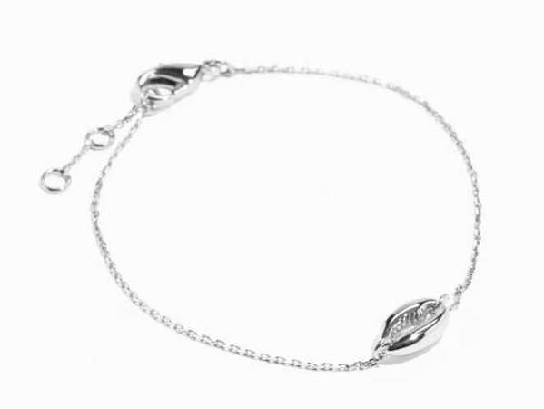 Puka Shell Silver Anklet