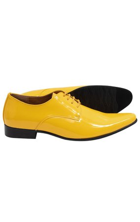 Yellow Patent Contemporary Dress Shoes by Dobell | Dobell