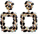 Amazon.com: Fashion Geometric Elegant Gold/Black Two Tone Square Hypoallergenic Stud Drop Dangle Earrings Jewelry Accessory for Girls Women, Gold/Black: Jewelry