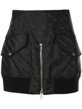 Alexander Wang logo cargo mini skirt - Black