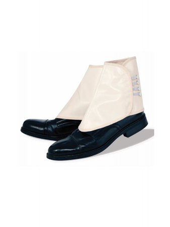 1920's White Vinyl Shoe Spats | White Shoe Spats Gangster Accessory