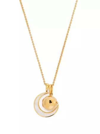 Shop Dinny Hall My World small orb locket & moon charm pendant necklace with Express Delivery - FARFETCH