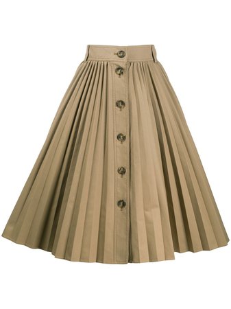 Redvalentino Pleated Mid-Length Skirt TR3RAD054R6 Neutral | Farfetch