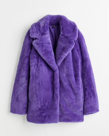 purple fur coat neon