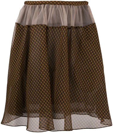 Vichy-print mini skirt