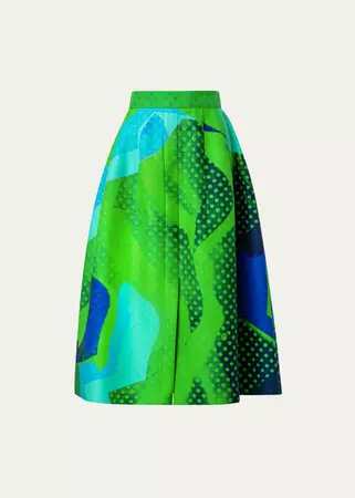 Akris Superimposition-Printed A-Line Midi Skirt - Bergdorf Goodman