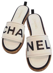 cork slide sandals chanel