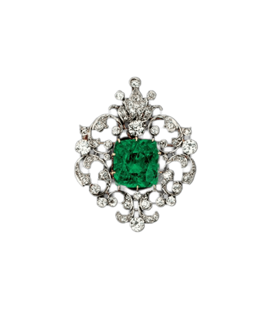 emerald green brooch