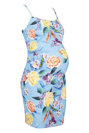Maternity Floral Bodycon Dress | Boohoo