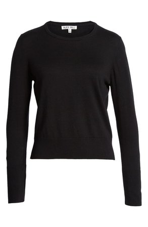 Alex Mill Button Cuff Crewneck Sweater black