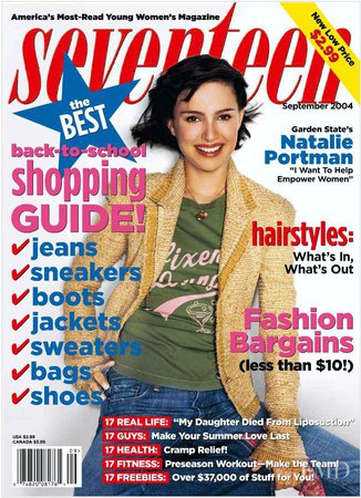 Cover of Seventeen USA with Natalie Portman, September 2004 (ID:11108)| Magazines | The FMD