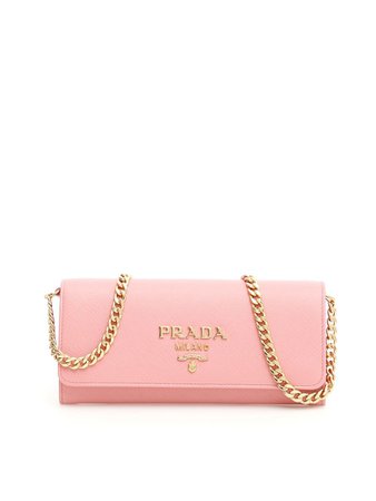 Prada Prada Saffiano Clutch With Strap - PETALO (Pink) - 10962204 | italist